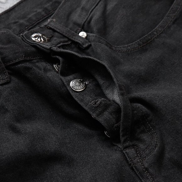 Chrome Heart Leather Patch Jeans - Picture 3 of 8